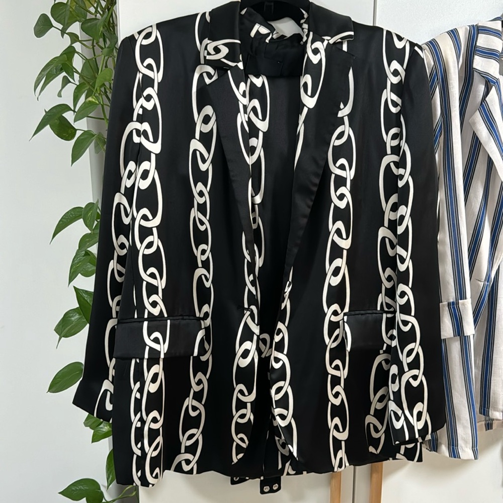 Mango Chain Print Blazer & Pant Set